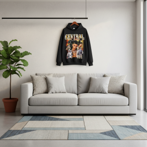 Central Graphic Print Streetwear Black Hoodie