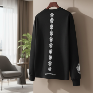 Chrome Hearts Black Cross Print Hoodie Pullover