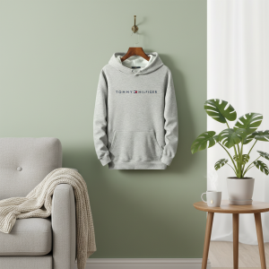 Tommy Hilfiger Classic Grey Logo Hoodie Pullover