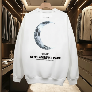 VIN TYMEAS White Moon Oversized Unisex Sweatshirt