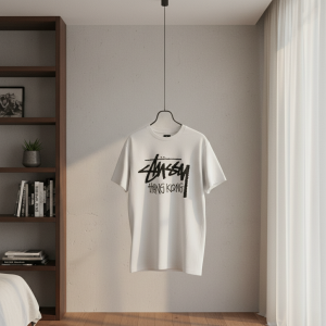 Stussy Hong Kong Logo White Graphic T-Shirt