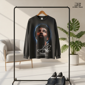 BC Street Wear Washed Black Graphic Long Sleeve T-Shirt