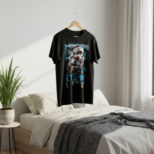 3-Point King Basketball Graphic Black T-Shirt