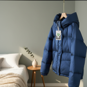 Men’s Winter Hooded Puffer Jacket Warm Blue Coat