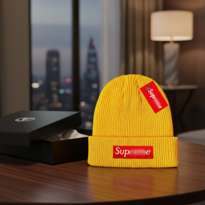 Supreme Yellow Knit Beanie Winter Warm Hat