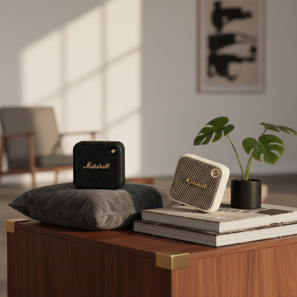 Marshall Willen Portable Bluetooth Speaker Black White 15H Playtime