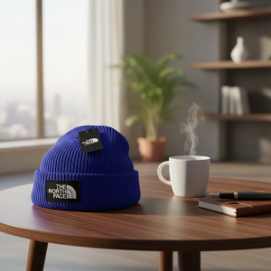 The North Face Blue Knit Beanie Hat