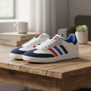 Adidas Retro Stripe White Blue Sneakers