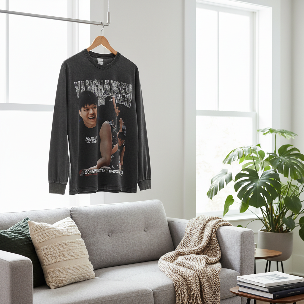 YANGHANSEN Vintage Basketball Graphic Long Sleeve T-Shirt