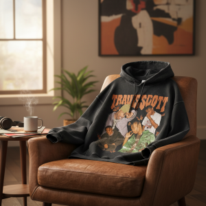 Travis Scott Butterfly Print Streetwear Black Hoodie