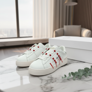 Valentino White VLTN Logo Studded Sneakers
