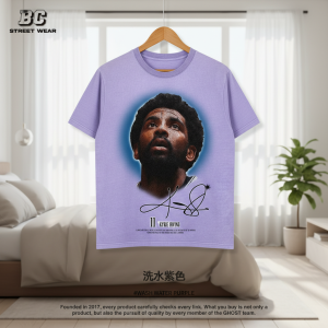 BC Street Wear Wash Water Purple Graphic T-Shirt