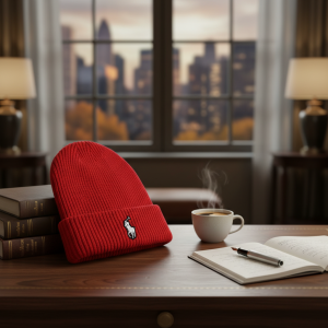 Ralph Lauren Red Knit Beanie Winter Hat