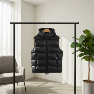 Moncler Black Hooded Puffer Down Vest