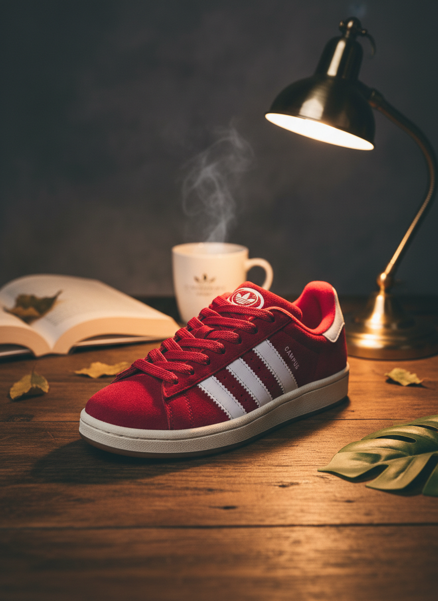 Adidas Campus Red Suede Casual Sneakers Men Women