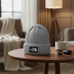 The North Face Gray Knit Beanie Hat