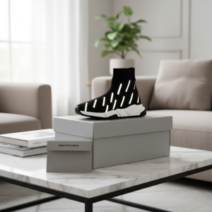 Balenciaga Speed Trainer Black Reflective Sneakers