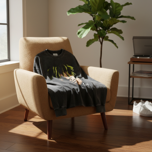 Vintage Graphic Washed Black Long Sleeve T-Shirt 719