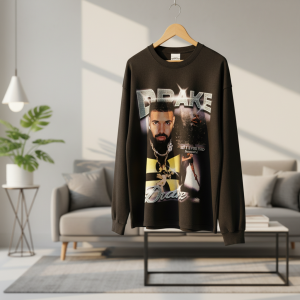 Vintage Style Graphic Print Black Long Sleeve T-Shirt