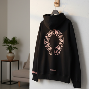Chrome Hearts Black Pink Logo Unisex Hoodie