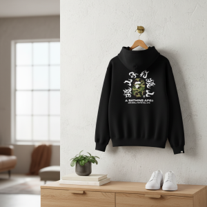 BAPE Camo Ape Head Black Hoodie Pullover Streetwear