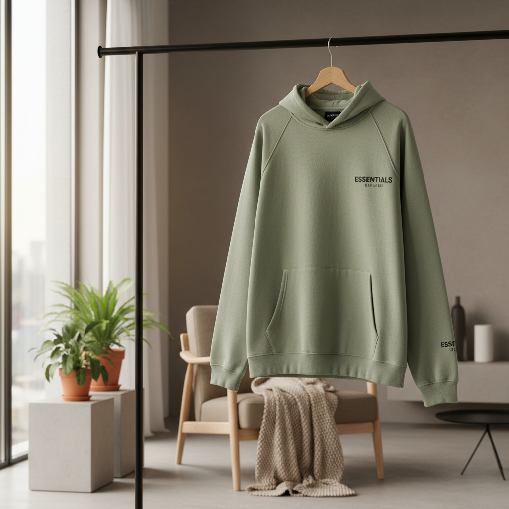Essentials Fear of God Pullover Hoodie Khaki Sweatshirt