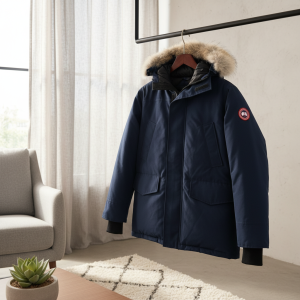 Men’s Winter Warm Parka Jacket with Fur Hood Navy