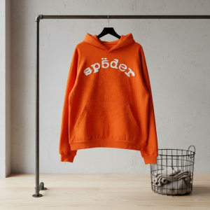 HoodiesSpider Orange Graphic Web Print Hoodie