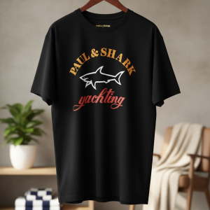 Paul & Shark Yachting Black Graphic Cotton T-Shirt