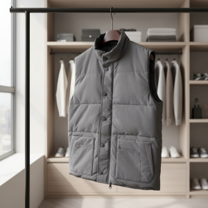 Men’s Winter Puffer Vest Warm Sleeveless Jacket Gray