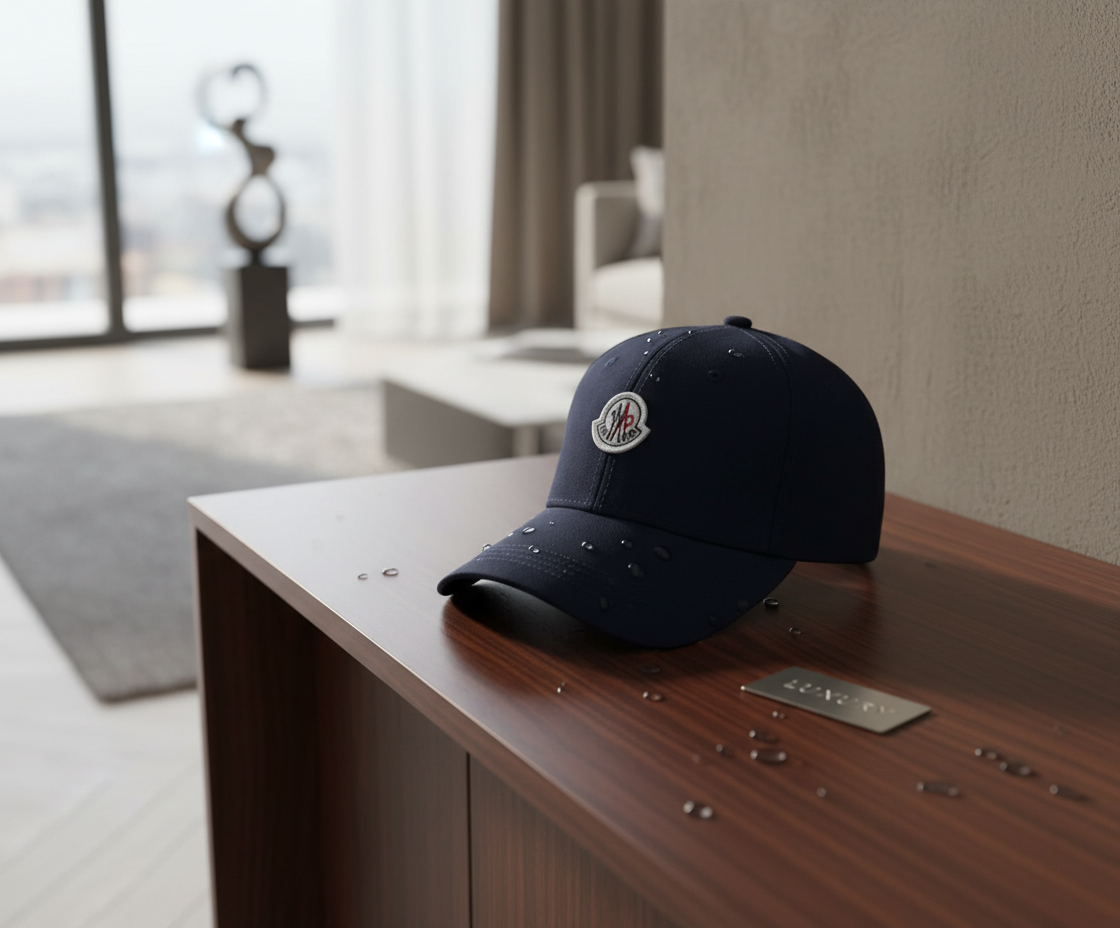 Moncler Navy Cotton Adjustable Baseball Cap