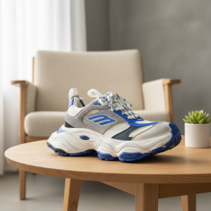 Balenciaga Blue Grey Mesh Chunky Sneakers Shoes