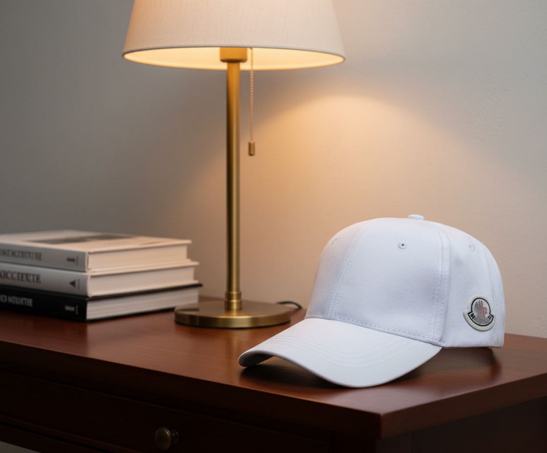 Moncler White Cotton Adjustable Baseball Cap