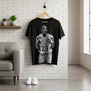 Black Bulls 23 Graphic Print Cotton T-Shirt