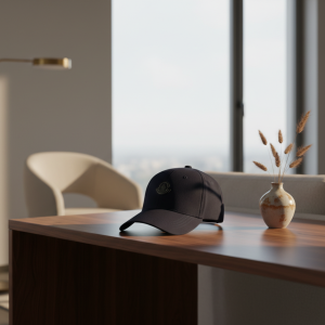 Moncler Logo Navy Cotton Baseball Cap