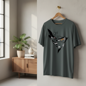 Men Graphic Anime Half Face Cotton T-Shirt