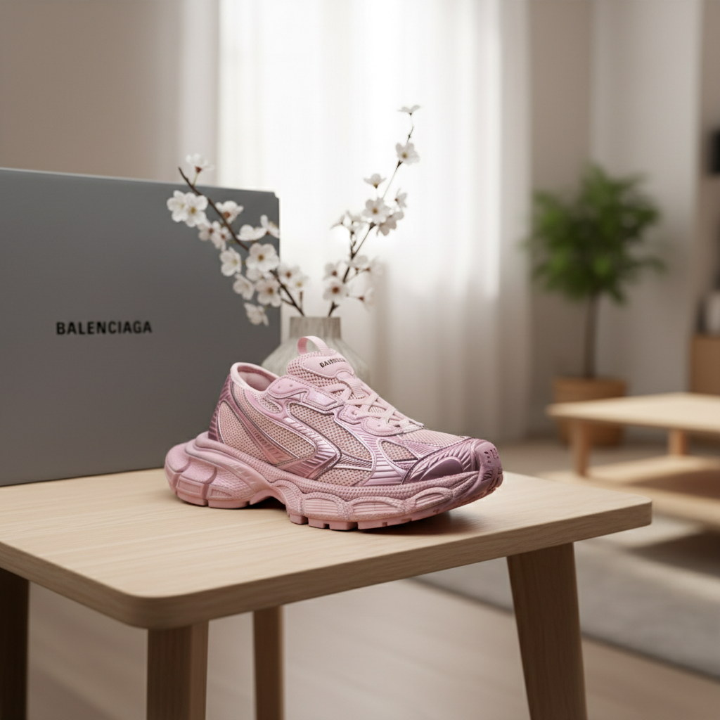 Balenciaga Pink Mesh Running Sneakers Women