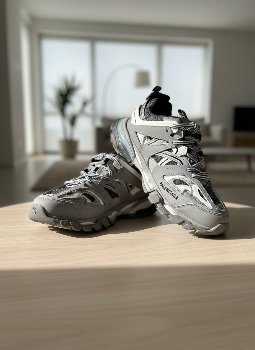 Balenciaga Track Grey Mesh Running Sneakers Shoes