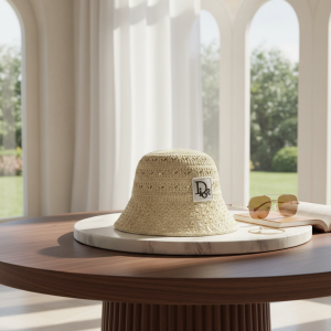 Dior Crochet Bucket Hat Beige Summer Fashion