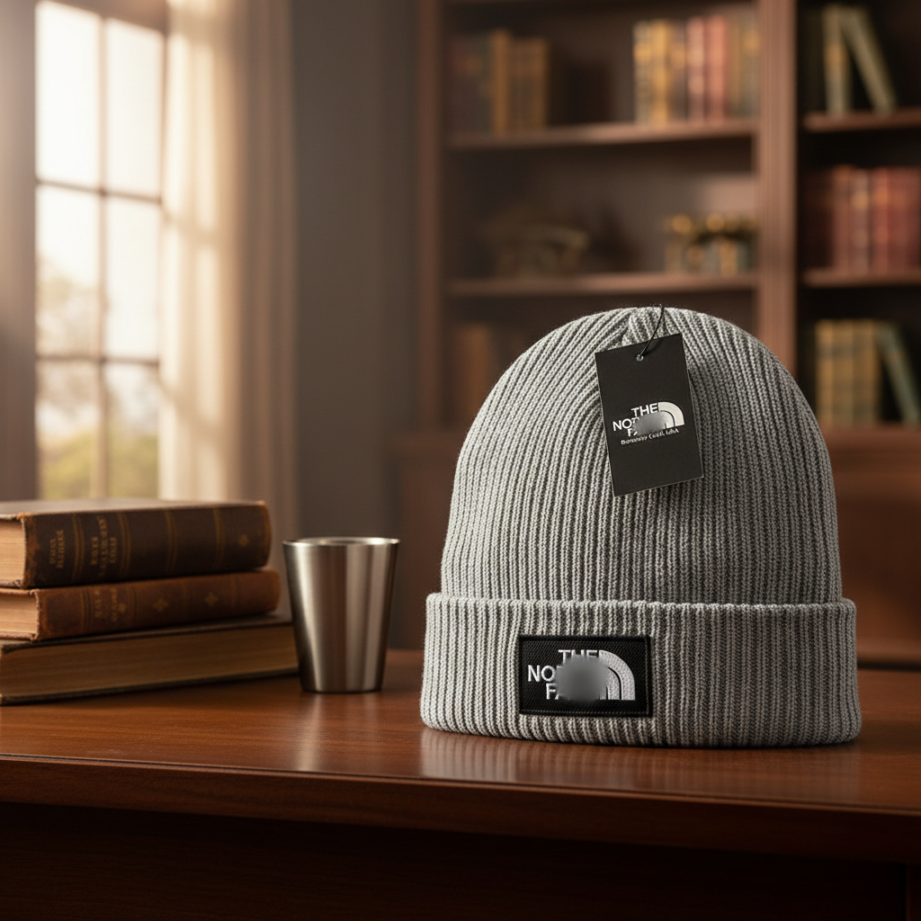 The North Face Gray Knit Beanie Hat