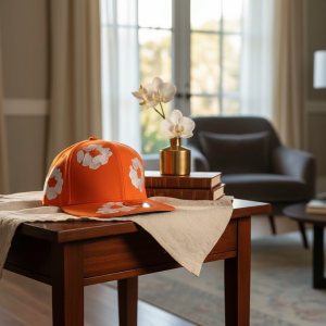 DenimTears Orange Floral Embroidered Baseball Cap