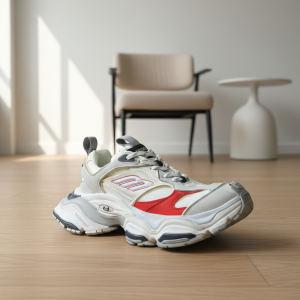 Balenciaga Runner Red White Mesh Sneakers