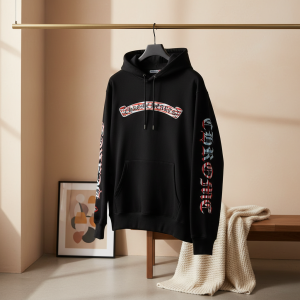 Chrome Hearts Black Gradient Gothic Lettering Hoodie