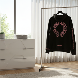 Chrome Hearts Black Pink Logo Unisex Hoodie