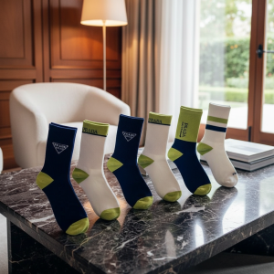 Prada Color Block Cotton Sport Socks Set