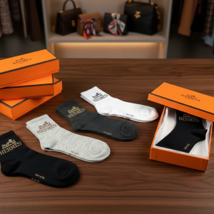 Luxury Hermes Cotton Ankle Socks Set for Men Women