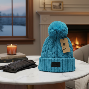 UGG Winter Knit Pom Beanie Hat Blue