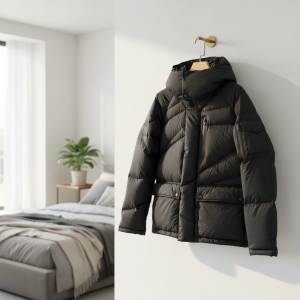 Men's Winter Hooded Down Jacket Black Warm Coat