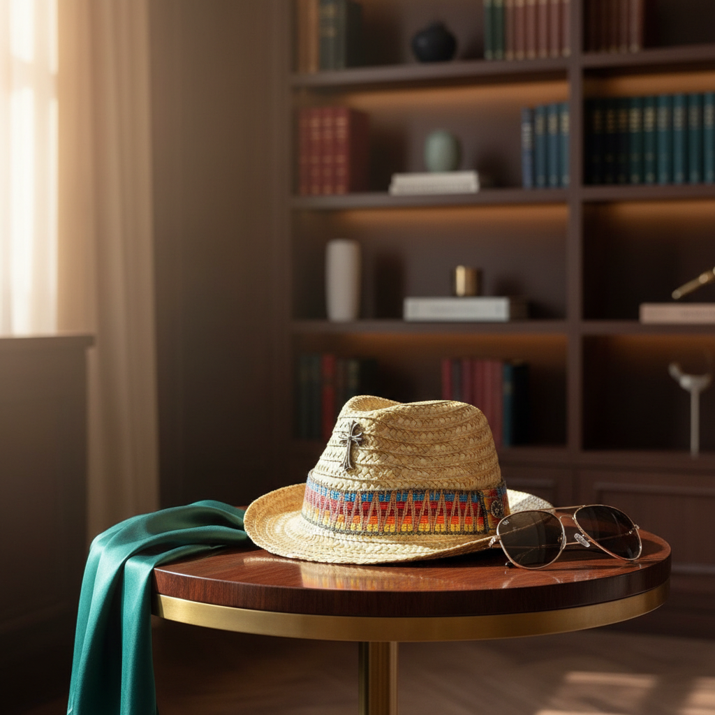 Straw Fedora Hat with Colorful Band Summer Style