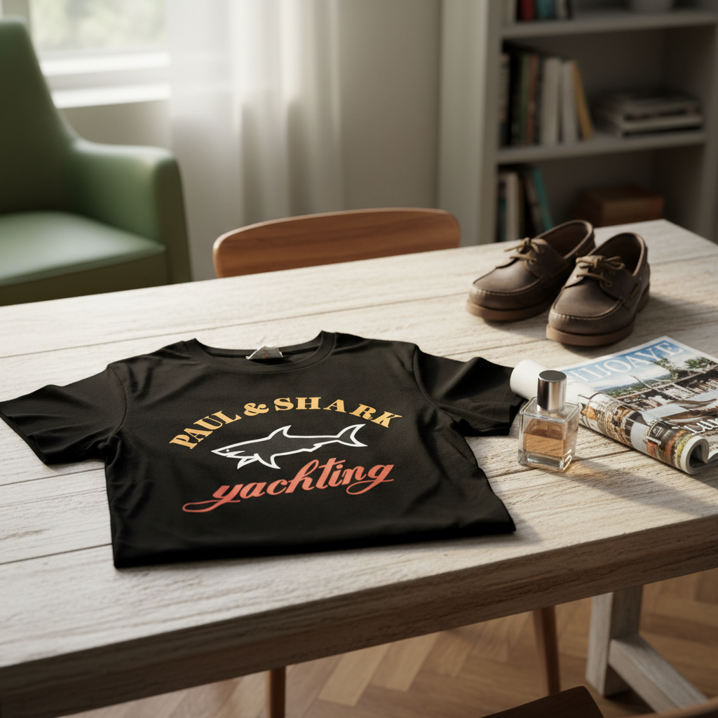 Paul & Shark Black Yachting Logo T‑Shirt